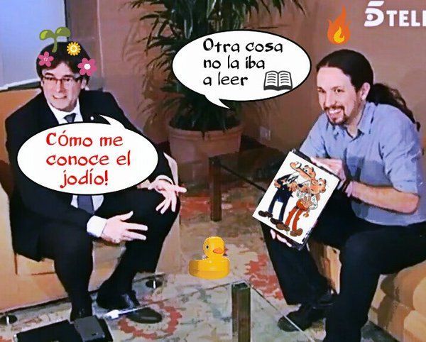 Puchemón regaló una goma de coleta a Pablo, haciendo honor a su hipercatalanidad