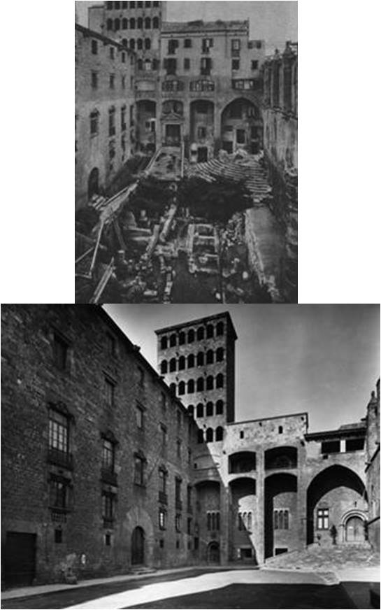 Plaza del Rey en 1935 y en 1956