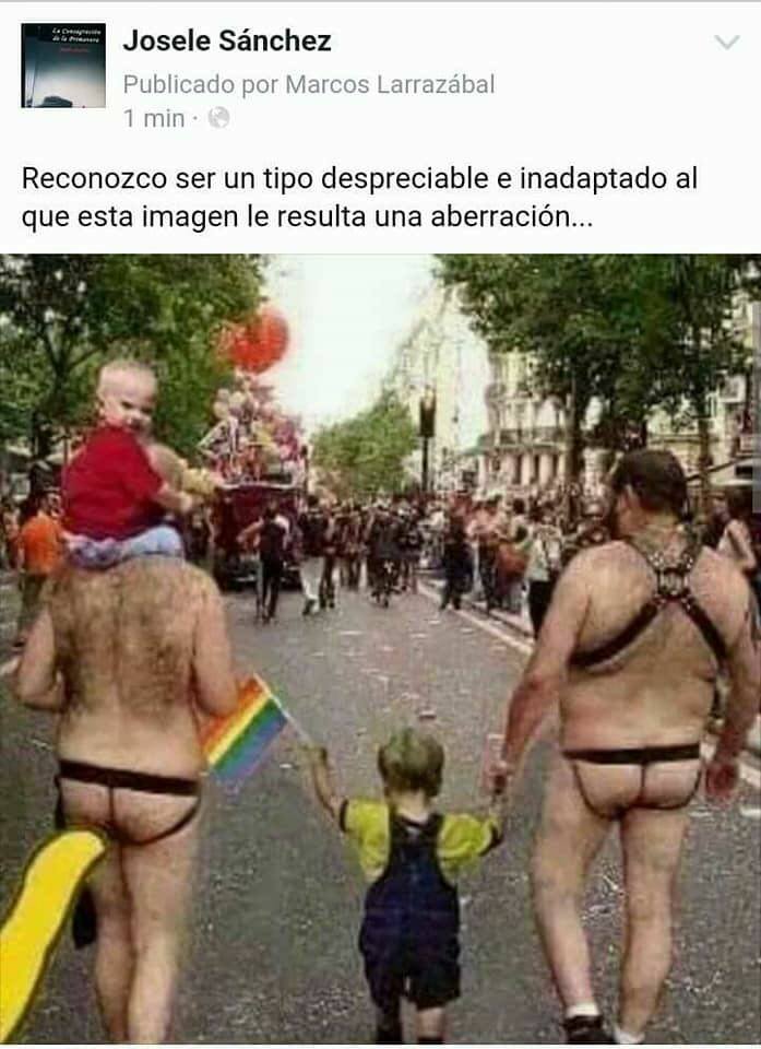 Hay quien dice que es ser homófobo por repudiar esta foto. Es muy triste.