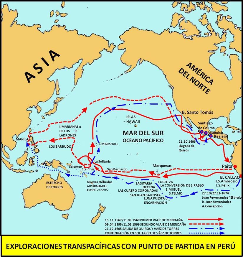 Una leyenda inca decía que al oeste había islas llenas de oro por lo que, inmediatamente, se compararon con las minas del rey Salomón y, aunque no se encontró oro, este nombre perduró. Mapa elaboración propia ©José Antonio Crespo-Francés