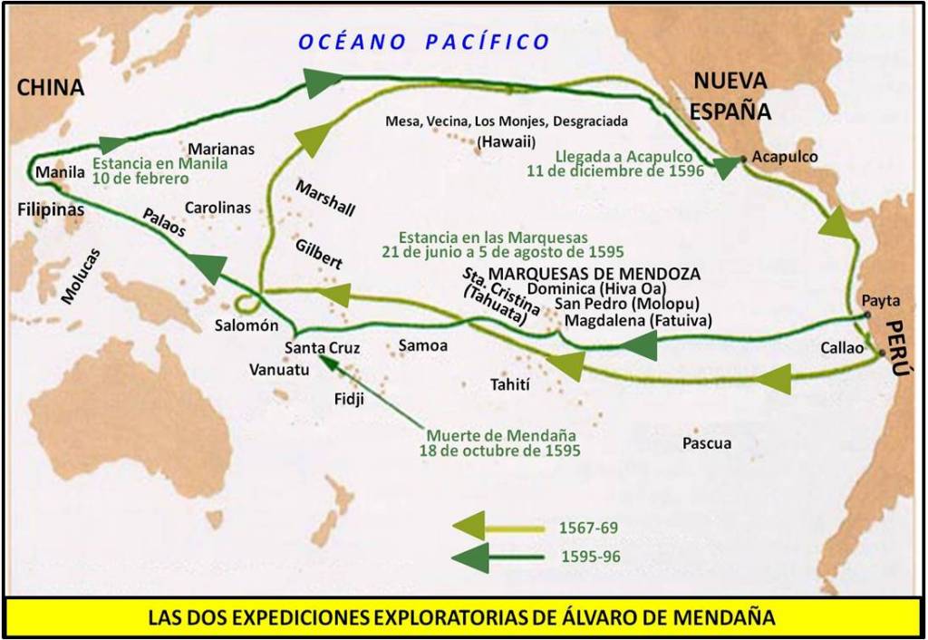 Una leyenda inca decía que al oeste había islas llenas de oro por lo que, inmediatamente, se compararon con las minas del rey Salomón y, aunque no se encontró oro, este nombre perduró. Mapa elaboración propia ©José Antonio Crespo-Francés
