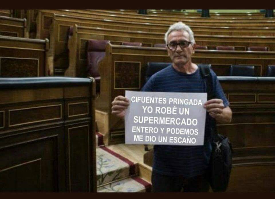 Cañamero recuerda en esta ilustración su pasado reiente en los supermercados