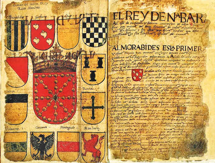 El moderno escudo en el Libro de Arrmería Navarra