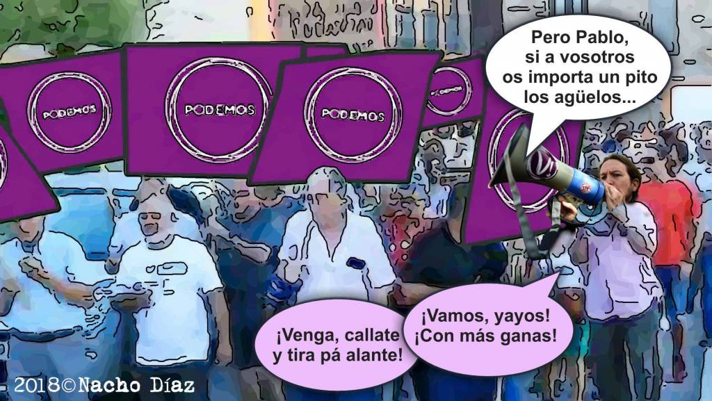 En las movilizaciones o manifestaciones en las calles españolas el morado comienza a superar al rojo tradicional