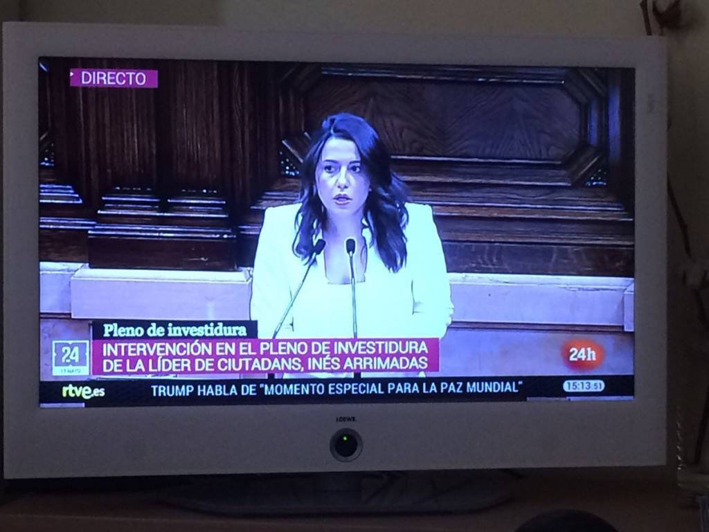 Inés Arrimadas en el Parlamento catalán