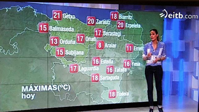 Mapa del tiempo en la EiTB que no respeta la realidad institucional de Navarra