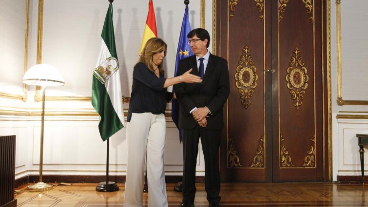 Susana Díaz y Juan Marín en el Palacio de San Telmo
