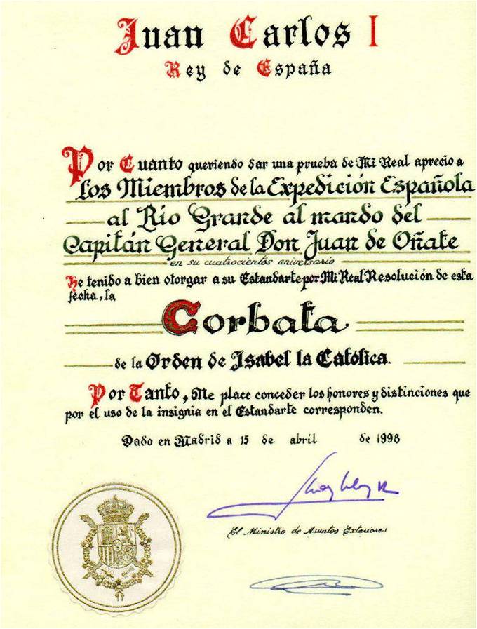 Conmemoración de la Expedición española al Río Grande