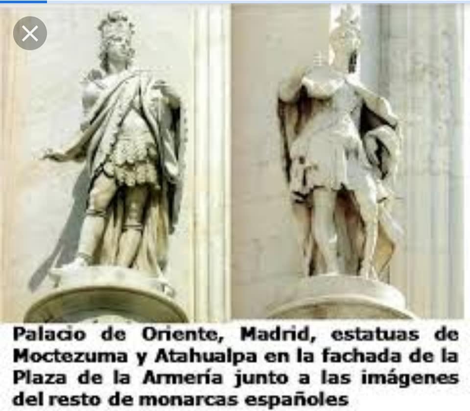 Estatuas de Moctezuma y Atahualpa