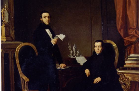 Donoso Cortés y el sacerdote Jaime Balmes, retratados por Luis Brocheton