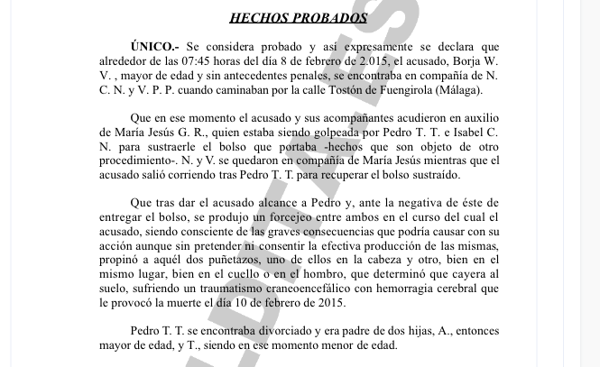 La sentencia del caso Borja