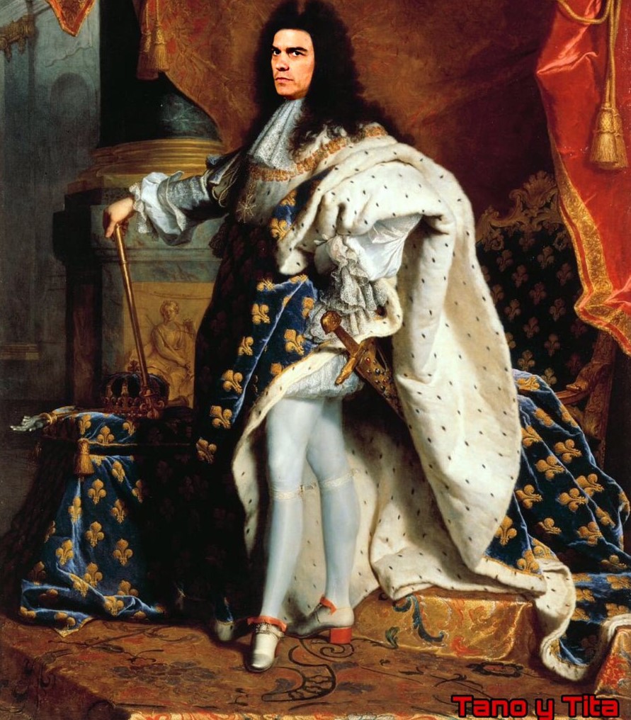Sánchez y sus palmeros lo tienen claro: A por la Monarquía. Ilustración de Tano y Tita