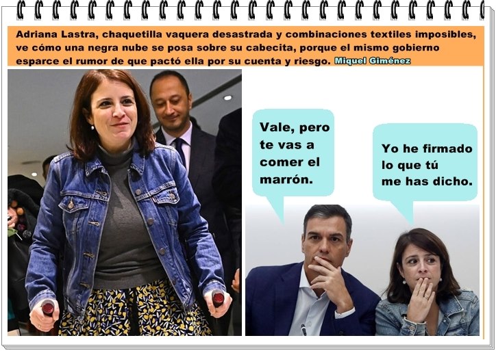 Moncloa culpa a Adriana Lastra de firmar el acuerdo con Bildu sin consultar.
