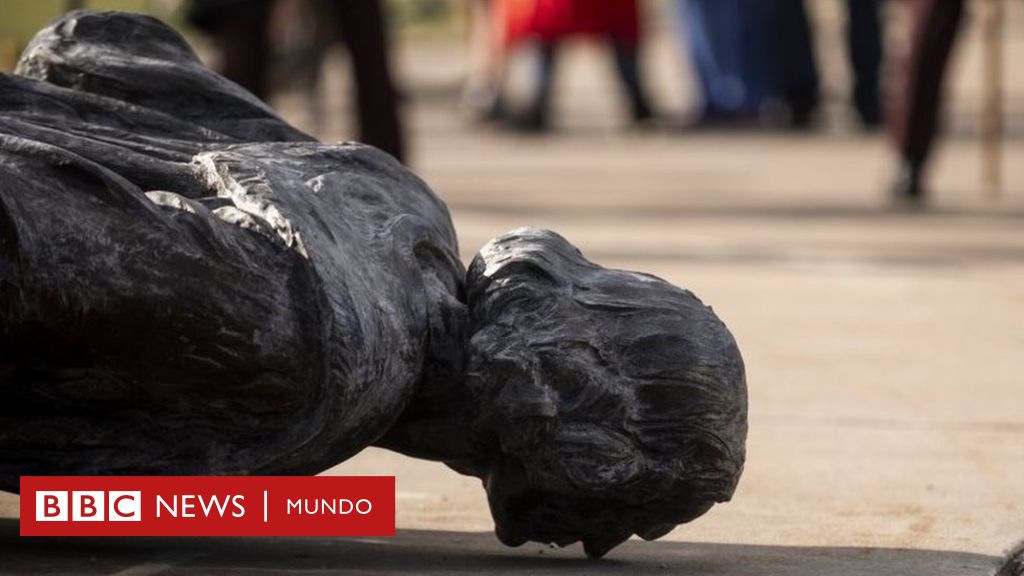 La estatua decapitada de Colón en Richmond