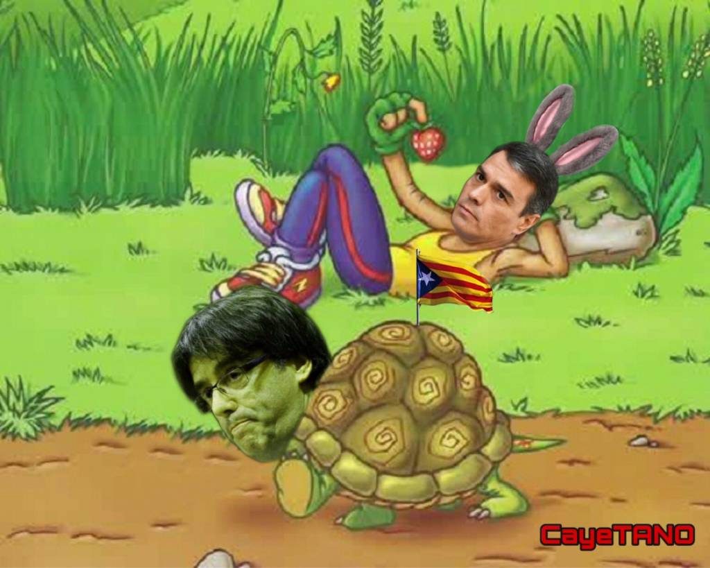 La liebre y la tortuga. Ilustración de Tano