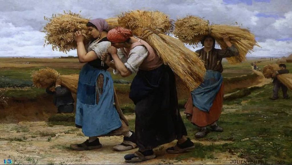 Los segadores de hoz y de España. Obra de Julien Dupré,