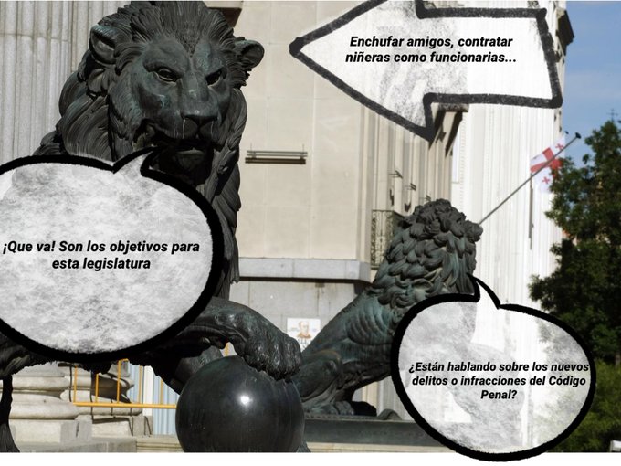 Os dejo una sonrisa de la categoría de los leones del Congreso. Tuit de Con #Humor Español