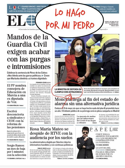 Margarita le echa güevos y se pone la vacuna de TromboZeneca. ÑPor Linda Galmor