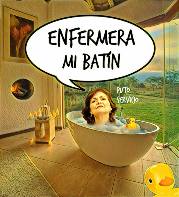 La intolerable y faltona Vicepresidenta del Gobierno que es muy de lo público hasta que se pone malita y va a un hospital privado. Ilustración de Linda Galmor
