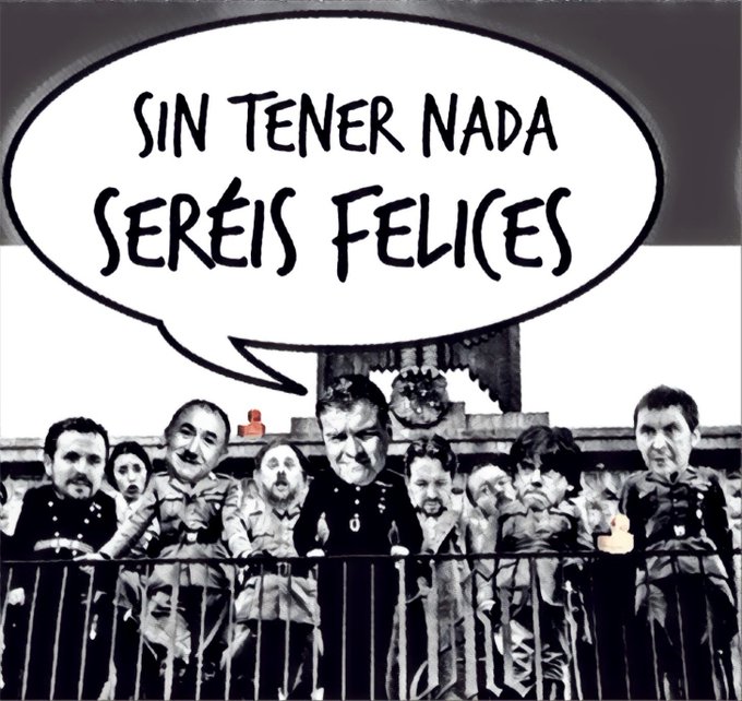 Echaremos a los tiranos. El socialismo Pragmático se une con el socialismo internacional y el nacional socialismo para quebrar España. Ilustración de LInda Galmor