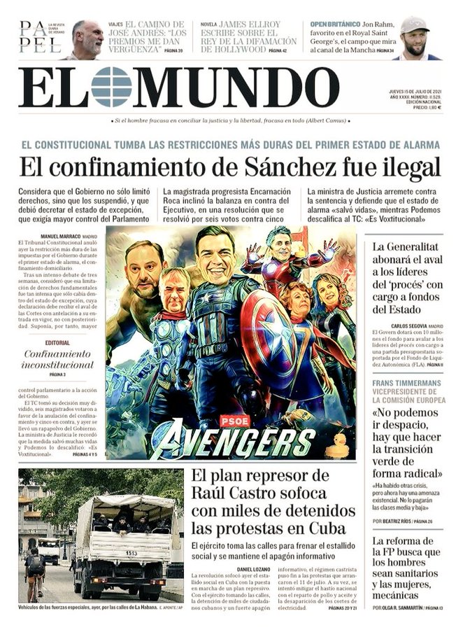 El Tribunal Constitucional, por recurso de Vox, declara ilegal las Infinity Wars del gobierno. Por Linda Galmor